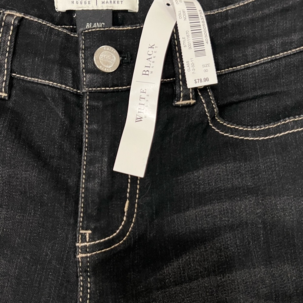 NWT White House Black Market Bootcut Black Jeans, Short Inseam